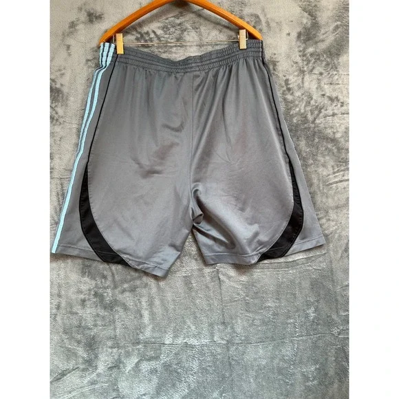 Adidas Silky Dazzle Basketball Shorts Mens Size XL Gray Three Stripe 8" Inseam - Picture 4 of 7